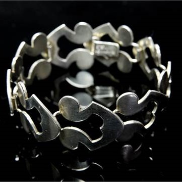 Karen Strand silver inlerlinking bracelet for A Dragsted